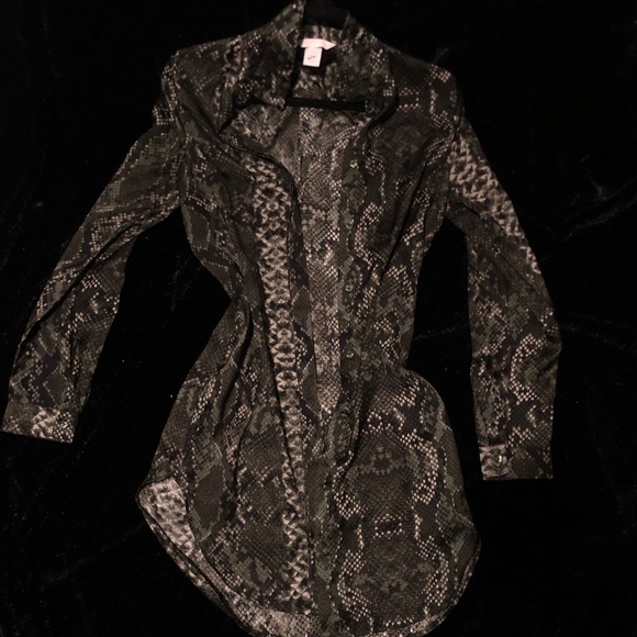 satin shirt dress - Picture 2 of 4